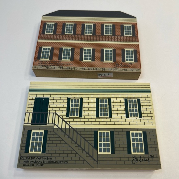 Lot of 2 The Cats Meow New Orleans Christmas Series 1994 Shelf Sitter Houses - Picture 4 of 8